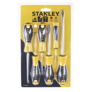 Stanley Phillips, Slotted Standard Screwdriver Set 6-Piece with Chrome Vanadium Steel Bars STHT0-60208