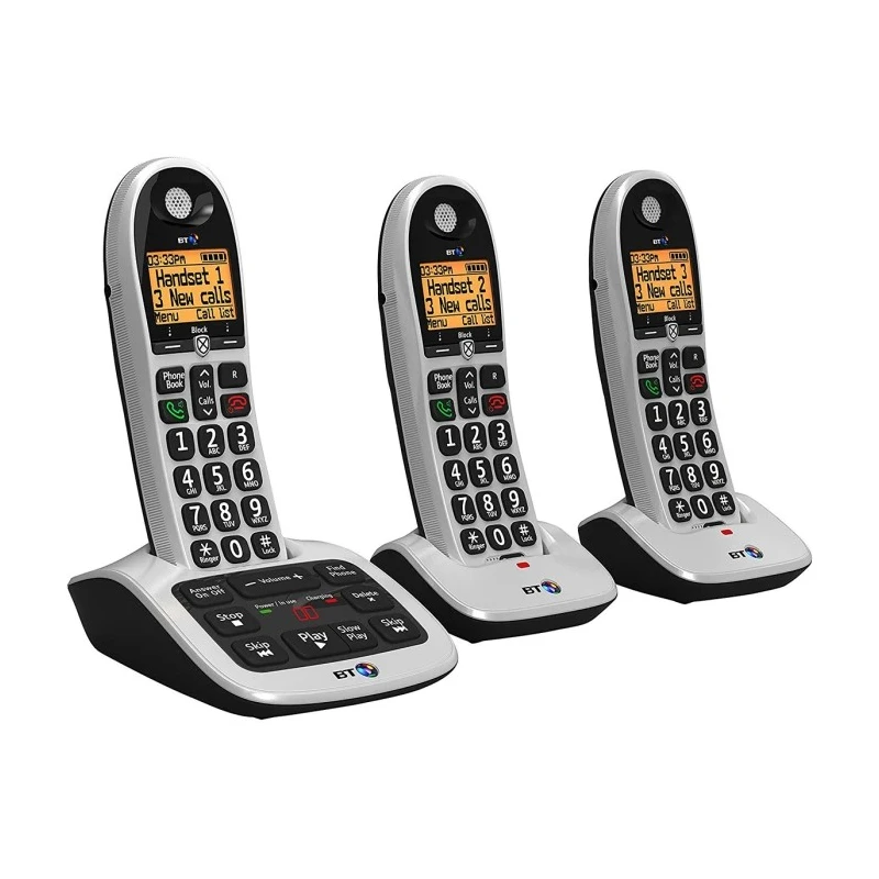 BT BT4600 Big Button Cordless Telephone with Advanced Call Blocker, LCD Display, Answer Machine, Desktop Mount Grey 84668