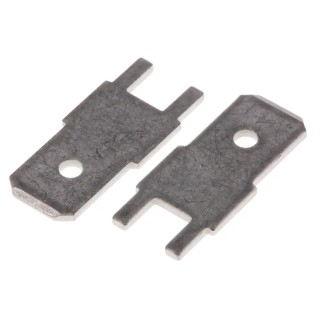 RS PRO Silver Uninsulated Male Spade Connector Solder Termination 6.35 x 0.8 mm Tab Size 125-2008