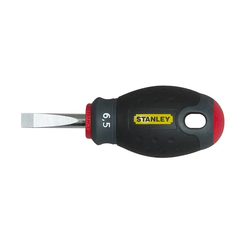 Stanley Stubby Screwdriver, 30 mm Steel Blade, Insulated, Soft Grip Handle 0-65-404
