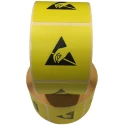 RS PRO Yellow Paper Electrostatic Discharge (ESD) Self-Adhesive Warning Label 25 mm x 25 mm 125-2362