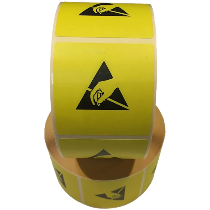 RS PRO Yellow Paper Electrostatic Discharge (ESD) Self-Adhesive Warning Label 25 mm x 25 mm 125-2362