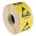 RS PRO Yellow Paper ESD Label Attention Text 50 mm x 50 mm 125-2363