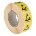 RS PRO Yellow Paper Electrostatic Discharge (ESD) Self-Adhesive Warning Label 25 mm x 25 mm 125-2362