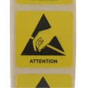 RS PRO Yellow Paper Electrostatic Discharge (ESD) Self-Adhesive Warning Label 25 mm x 25 mm 125-2362