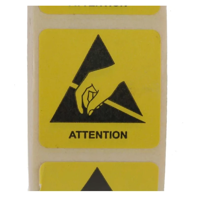 RS PRO Yellow Paper Electrostatic Discharge (ESD) Self-Adhesive Warning Label 25 mm x 25 mm 125-2362