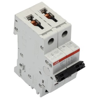 ABB System Pro M Compact S200M Miniature Circuit Breaker, 2-Pole, 1A, Type C, 440V AC, 125V DC 2CDS272001R0014 S202M-C1