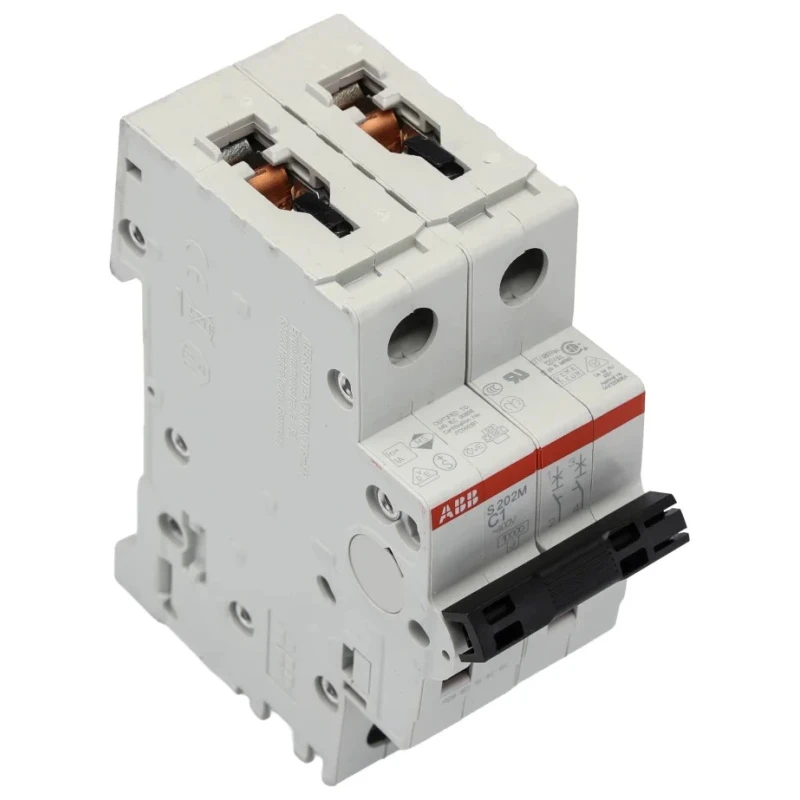 ABB System Pro M Compact S200M Miniature Circuit Breaker, 2-Pole, 1A, Type C, 440V AC, 125V DC 2CDS272001R0014 S202M-C1