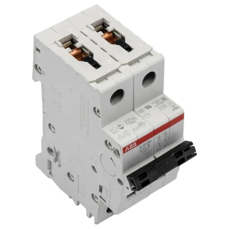 ABB System Pro M Compact 2-Pole Miniature Circuit Breaker 500mA Type C 440V AC 125V DC 10kA 2CDS272001R0984 S202M-C0,5