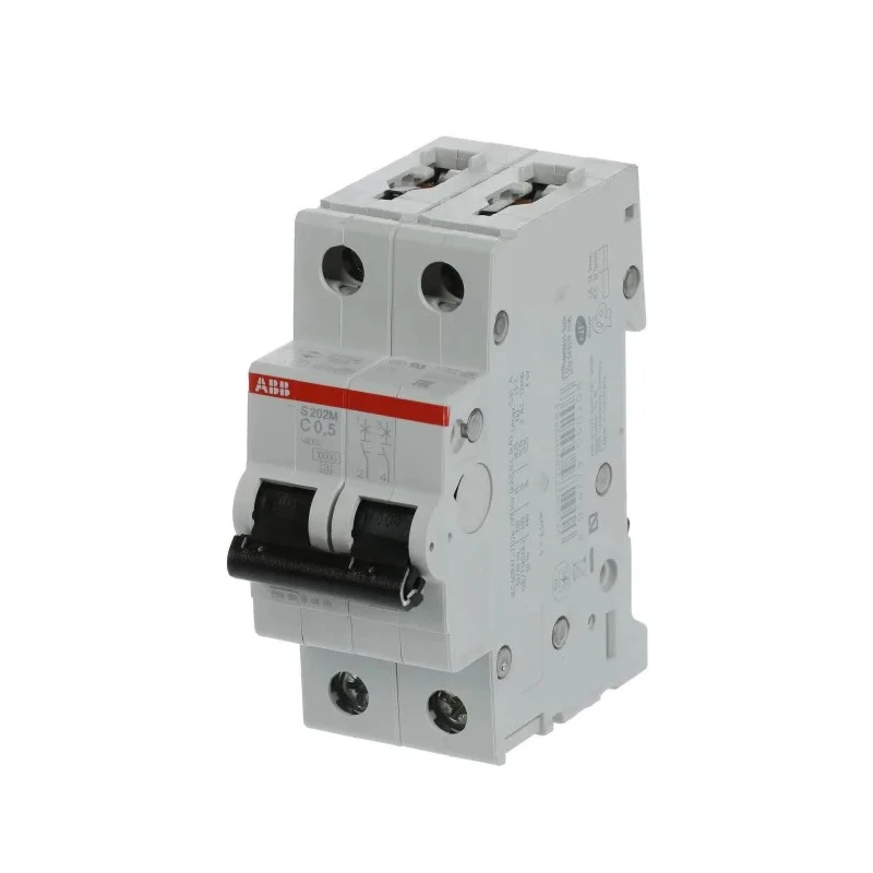 ABB System Pro M Compact 2-Pole Miniature Circuit Breaker 500mA Type C 440V AC 125V DC 10kA 2CDS272001R0984 S202M-C0,5