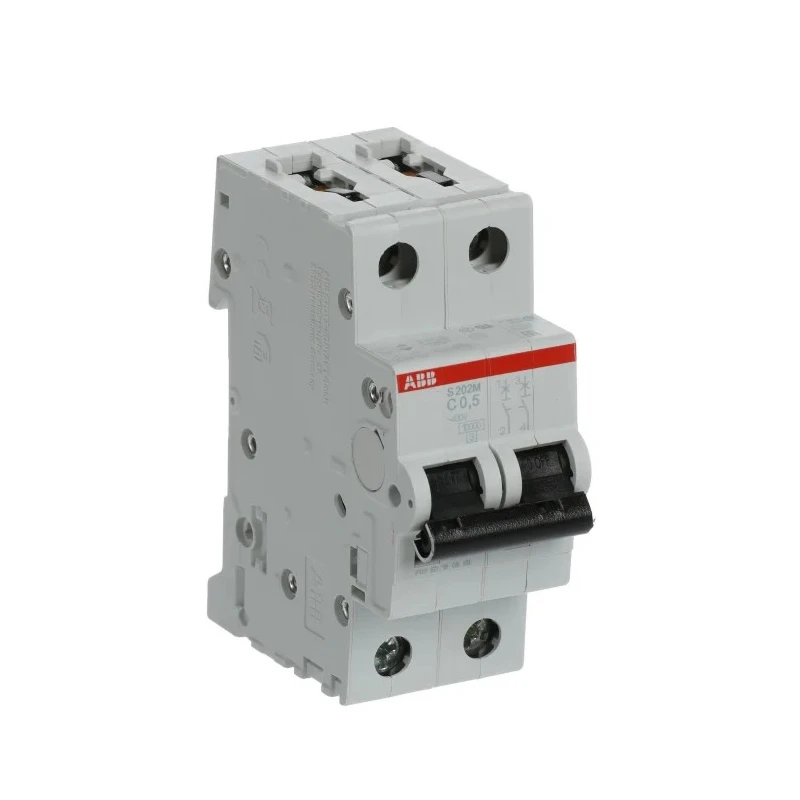 ABB System Pro M Compact 2-Pole Miniature Circuit Breaker 500mA Type C 440V AC 125V DC 10kA 2CDS272001R0984 S202M-C0,5