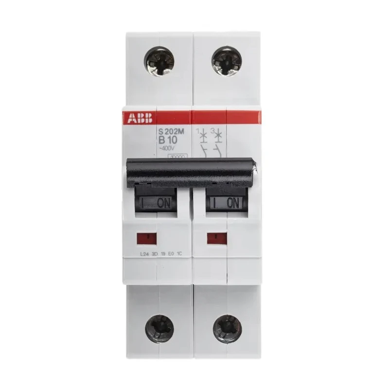 ABB System Pro M Compact S200M 2-Pole Miniature Circuit Breaker 10A Type B 440V AC 125V DC 10kA 2CDS272001R0105 S202M-B10
