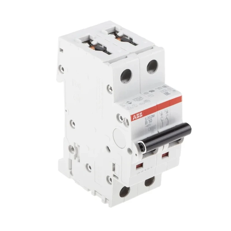 ABB System Pro M Compact S200M 2-Pole Miniature Circuit Breaker 10A Type B 440V AC 125V DC 10kA 2CDS272001R0105 S202M-B10