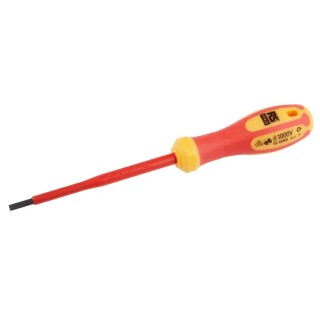 RS PRO Insulated Screwdriver 100 mm Blade VDE 1000V Approved Ergonomic Handle Chrome Vanadium Steel 190mm Overall 125-3080