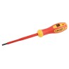 RS PRO Insulated Screwdriver 100 mm Blade VDE 1000V Approved Ergonomic Handle Chrome Vanadium Steel 190mm Overall 125-3080
