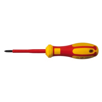 RS PRO Insulated Screwdriver PH1 Tip 80 mm Blade VDE 1000V Approved Plastic Handle Chrome Vanadium Molybdenum Steel 125-3084