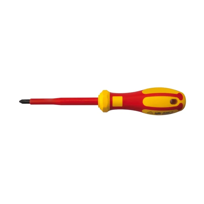 RS PRO Insulated Screwdriver with PH2 Tip, 100 mm Blade, VDE 1000V Approved, 210 mm Overall Length 125-3085
