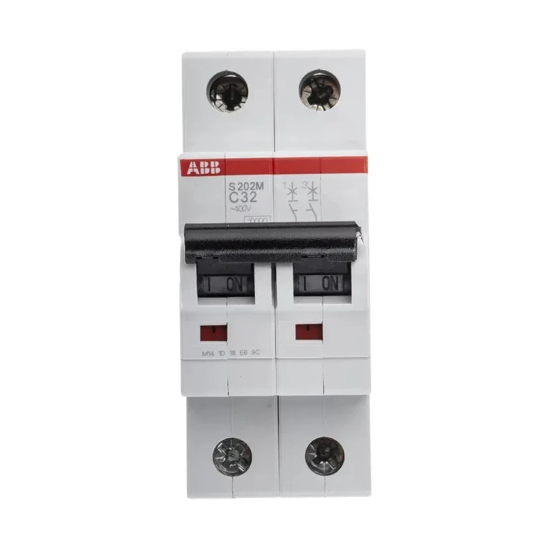 ABB System Pro M Compact S200M Miniature Circuit Breaker, 32A, 2 Poles, Type C, 440V AC, 125V DC 2CDS272001R0324 S202M-C32