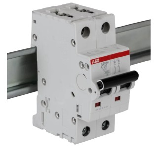 ABB System Pro M Compact S200M Miniature Circuit Breaker 2-Pole Type C 50A 440V AC 125V DC 10kA 2CDS272001R0504 S202M-C50
