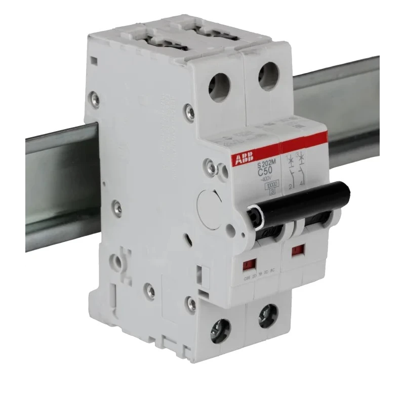 ABB System Pro M Compact S200M Miniature Circuit Breaker 2-Pole Type C 50A 440V AC 125V DC 10kA 2CDS272001R0504 S202M-C50