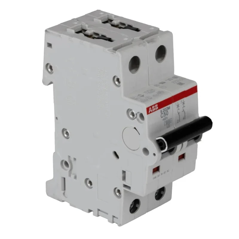 ABB System Pro M Compact S200M Miniature Circuit Breaker 2-Pole Type C 50A 440V AC 125V DC 10kA 2CDS272001R0504 S202M-C50