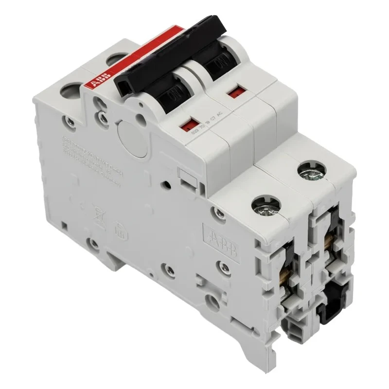 ABB System Pro M Compact S200M Miniature Circuit Breaker 2-Pole 20A Type B 440V AC 125V DC 10 kA 2CDS272001R0205 S202M-B20