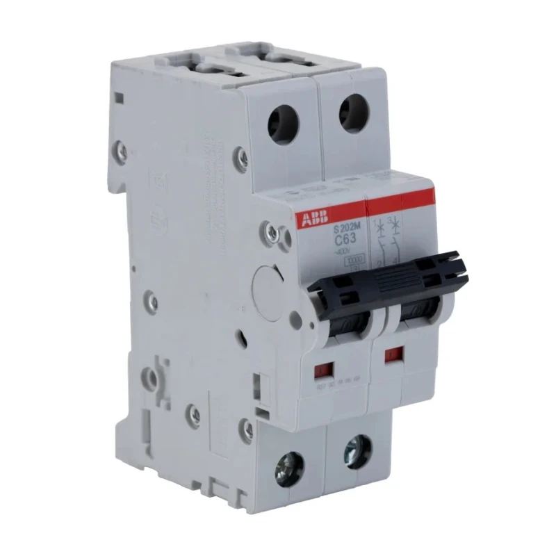 ABB System Pro M Compact 2-Pole Miniature Circuit Breaker, 63A, Type C, 440V AC, 125V DC, 10 kA 2CDS272001R0634 S202M-C63