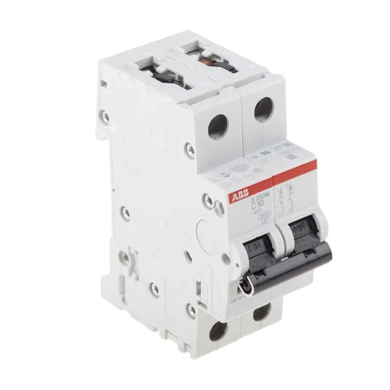 ABB Miniature Circuit Breaker, System Pro M Compact S200M, 2-Pole, 10A, Type C, 440V AC, 125V DC 2CDS272001R0104 S202M-C10