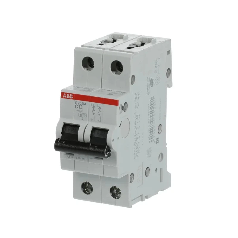 ABB System Pro M Compact S200M Miniature Circuit Breaker, 2-Pole, 13A, Type C, 440V AC, 125V DC 2CDS272001R0134 S202M-C13