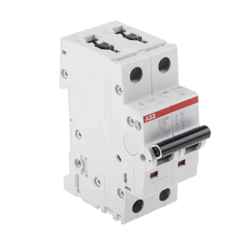 ABB System Pro M Compact S200M Miniature Circuit Breaker, 2-Pole, 13A, Type C, 440V AC, 125V DC 2CDS272001R0134 S202M-C13