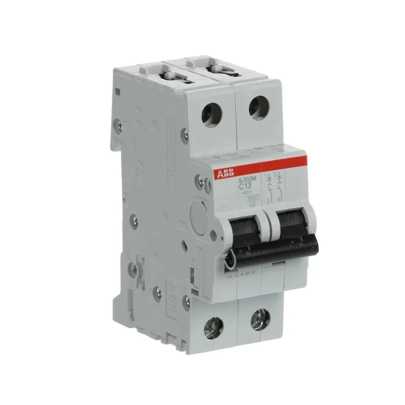 ABB System Pro M Compact S200M Miniature Circuit Breaker, 2-Pole, 13A, Type C, 440V AC, 125V DC 2CDS272001R0134 S202M-C13