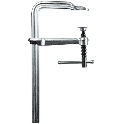 Bessey Steel Screw F Clamp 400 mm Jaw Opening x 120 mm Jaw Depth Chrome Finish 5kN Clamping Force GS40K
