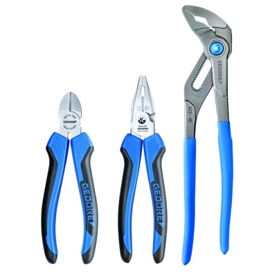 Gedore 3-Piece Plier Set Combination Pliers, Cutters, Water Pump Pliers S 8393