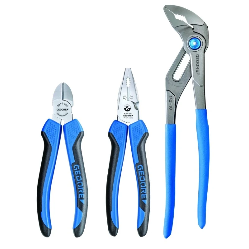 Gedore 3-Piece Plier Set Combination Pliers, Cutters, Water Pump Pliers S 8393