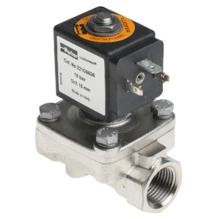 Parker Stainless Steel 2 Port NC Solenoid Valve 24V DC 1/2 in G Orifice 15mm Maximum Pressure 10 bar 221G6536-2995-481865C2
