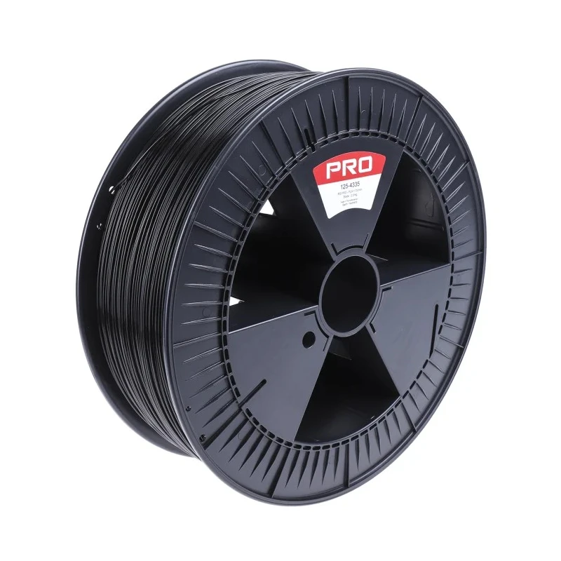 RS PRO 1.75 mm Black PLA 3D Printer Filament, 2.3 kg, Fused Deposition Modelling, 180-210°C 125-4335