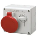 Scame Socket Switchable IP44 3+E, Earthing Position 6h Straight Industrial Interlock 32A 400V 500.3286