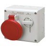 Scame Socket Switchable IP44 3+E, Earthing Position 6h Straight Industrial Interlock 32A 400V 500.3286