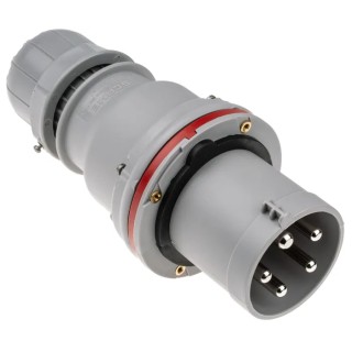 Scame Optima IP44 Red Cable Mount 3P+N+PE Straight Industrial Power Connector 63A 415V IP44 Italy 