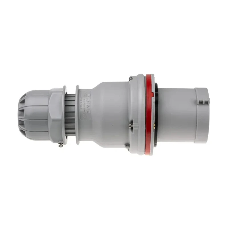 Scame Optima IP44 Red Cable Mount 3P+N+PE Straight Industrial Power Connector 63A 415V IP44 Italy 