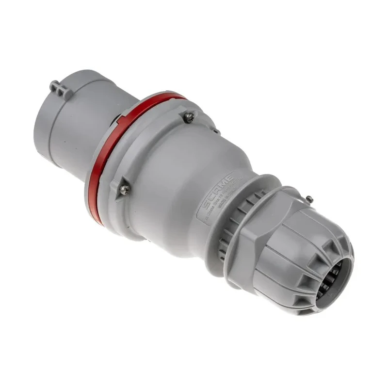 Scame Optima IP44 Red Cable Mount 3P+N+PE Straight Industrial Power Connector 63A 415V IP44 Italy 
