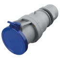 Scame Cable Mount Industrial Power Connector 2P+PE, Blue Thermoplastic IP44 63A 230V Optima IP44