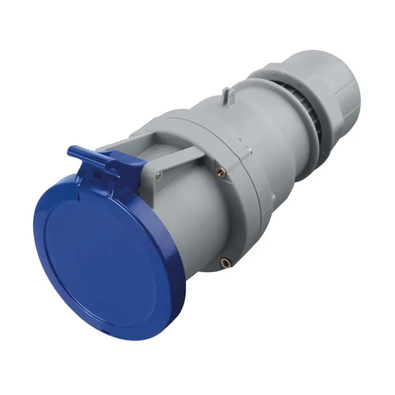 Scame Cable Mount Industrial Power Connector 2P+PE, Blue Thermoplastic IP44 63A 230V Optima IP44