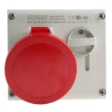 Scame Switchable Industrial Interlock Socket 3+N+E 32A 400V IP44 Red Thermoplastic Rubber 136x132x125mm IP44