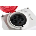 Scame Switchable Industrial Interlock Socket 3+N+E 32A 400V IP44 Red Thermoplastic Rubber 136x132x125mm IP44