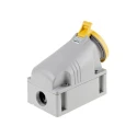 Scame Wall Mount Industrial Power Connector 63A, 110V, IP44 Rated, 2P+PE, Yellow, Thermoplastic OPTIMA-TOP 
