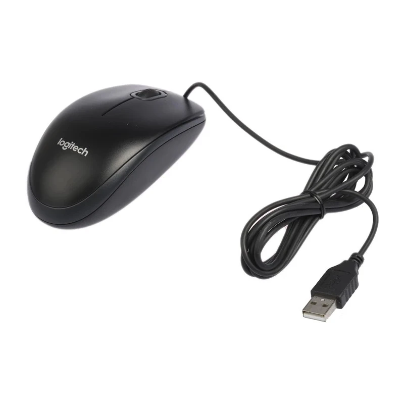 Logitech B100 3 Button Wired Standard Optical Mouse Black 910-003357