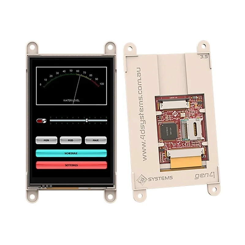4D Systems LCD Colour Display Touch Screen 88.9 mm 320 x 480 Pixel Serial Interface Resistive Touch LED gen4-uLCD-35DT