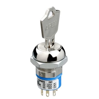 APEM Keylock Switch 4A 3-Way Common-Key SP3T 