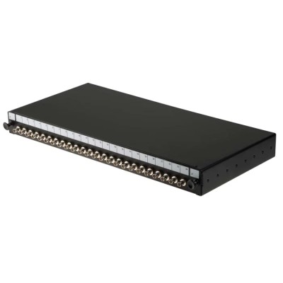RS PRO 24 Port ST Multimode Fibre Optic Patch Panel Sliding Type 1U Rack Height 44mm Depth 205mm 482mm Width 125-8404